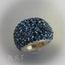 Сребърен дамски пръстен с камъни Swarovski R-293